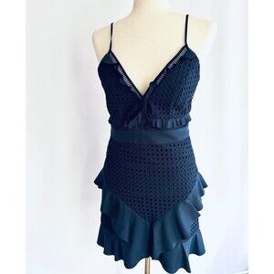 Bardot mini dress, Navy, Size 6